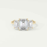 2.0 CT Emerald Cut Three Stone Lab-Grown Diamond Engagement Ring