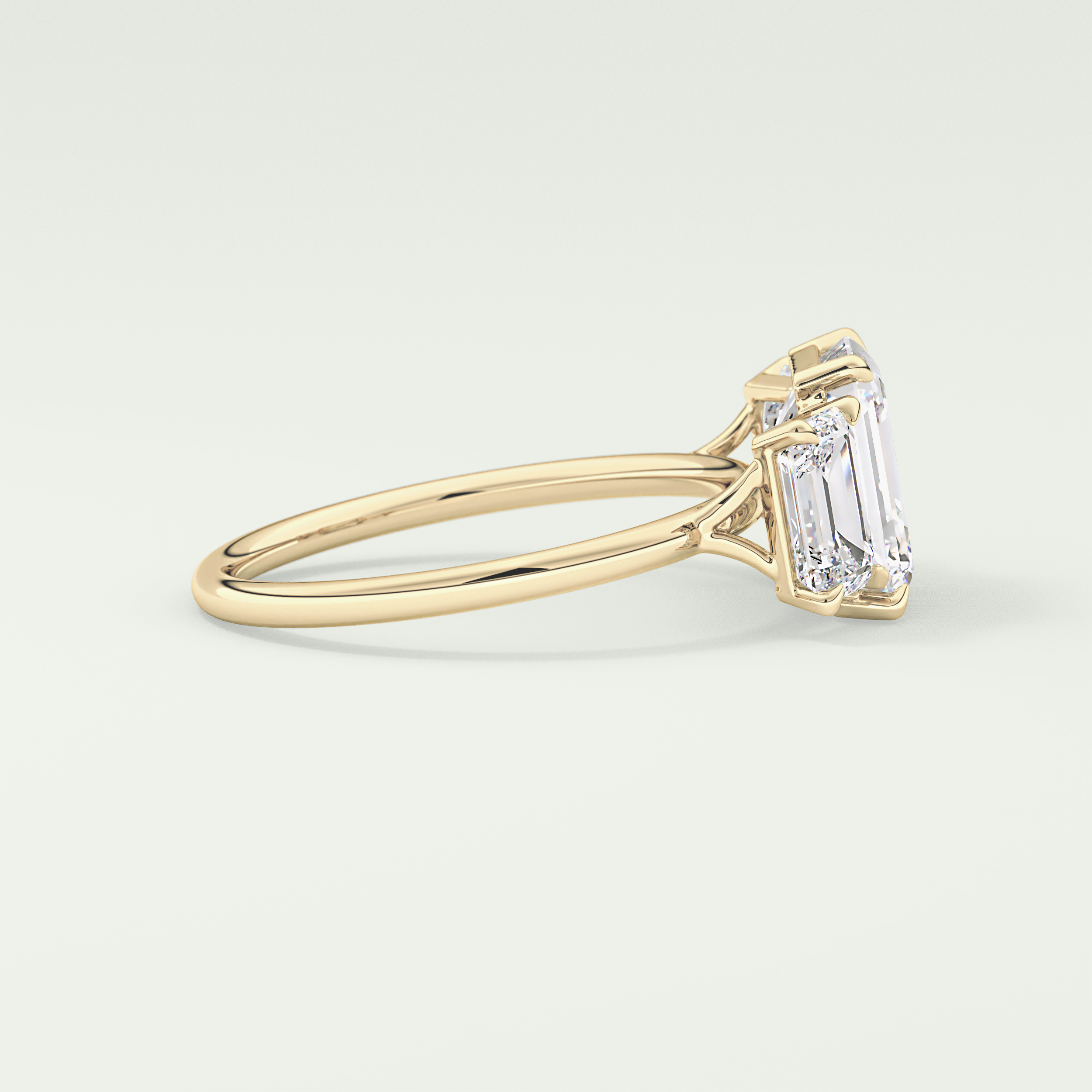 2.0 CT Emerald Cut Three Stone Lab-Grown Diamond Engagement Ring 3