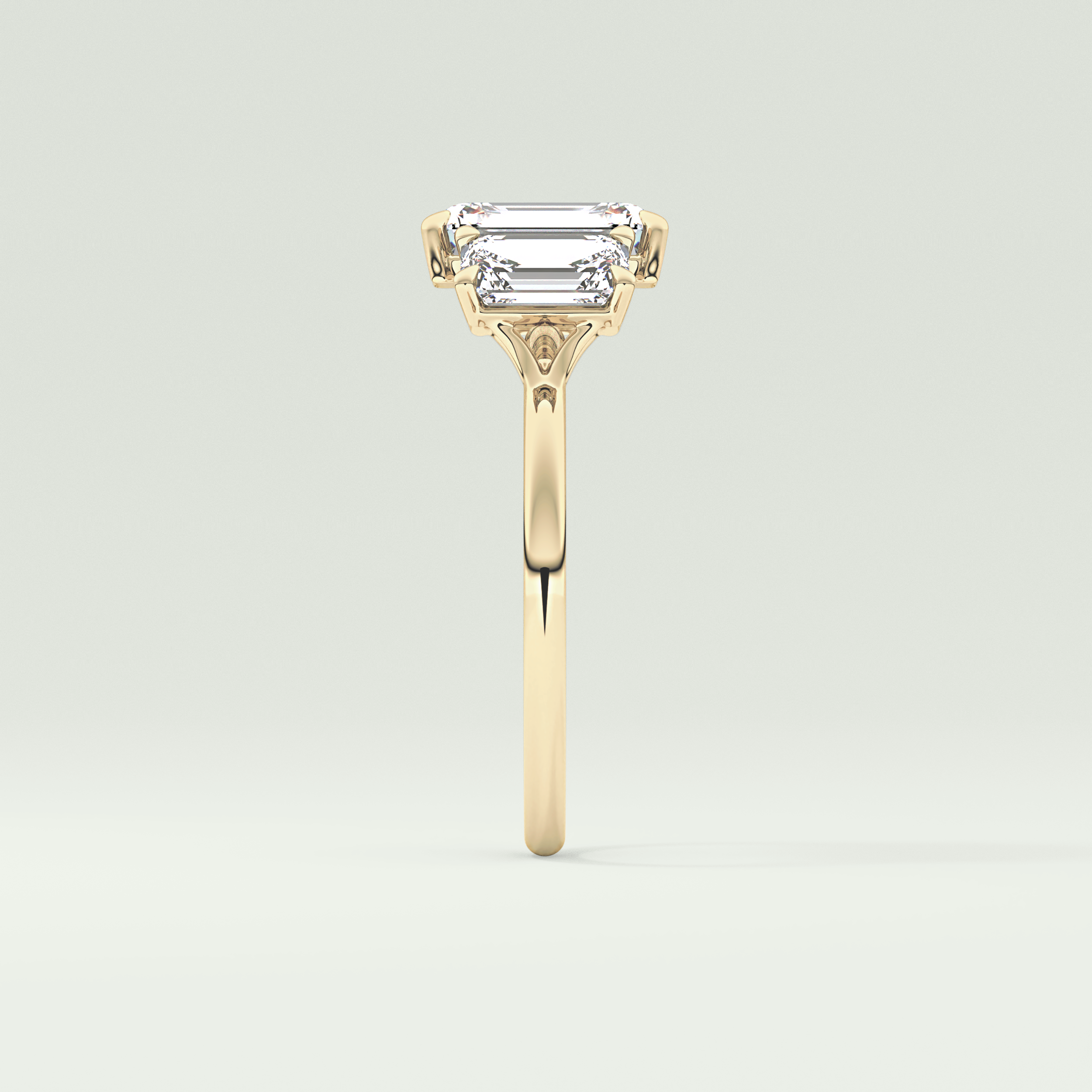 2.0 CT Emerald Cut Three Stone Lab-Grown Diamond Engagement Ring 4