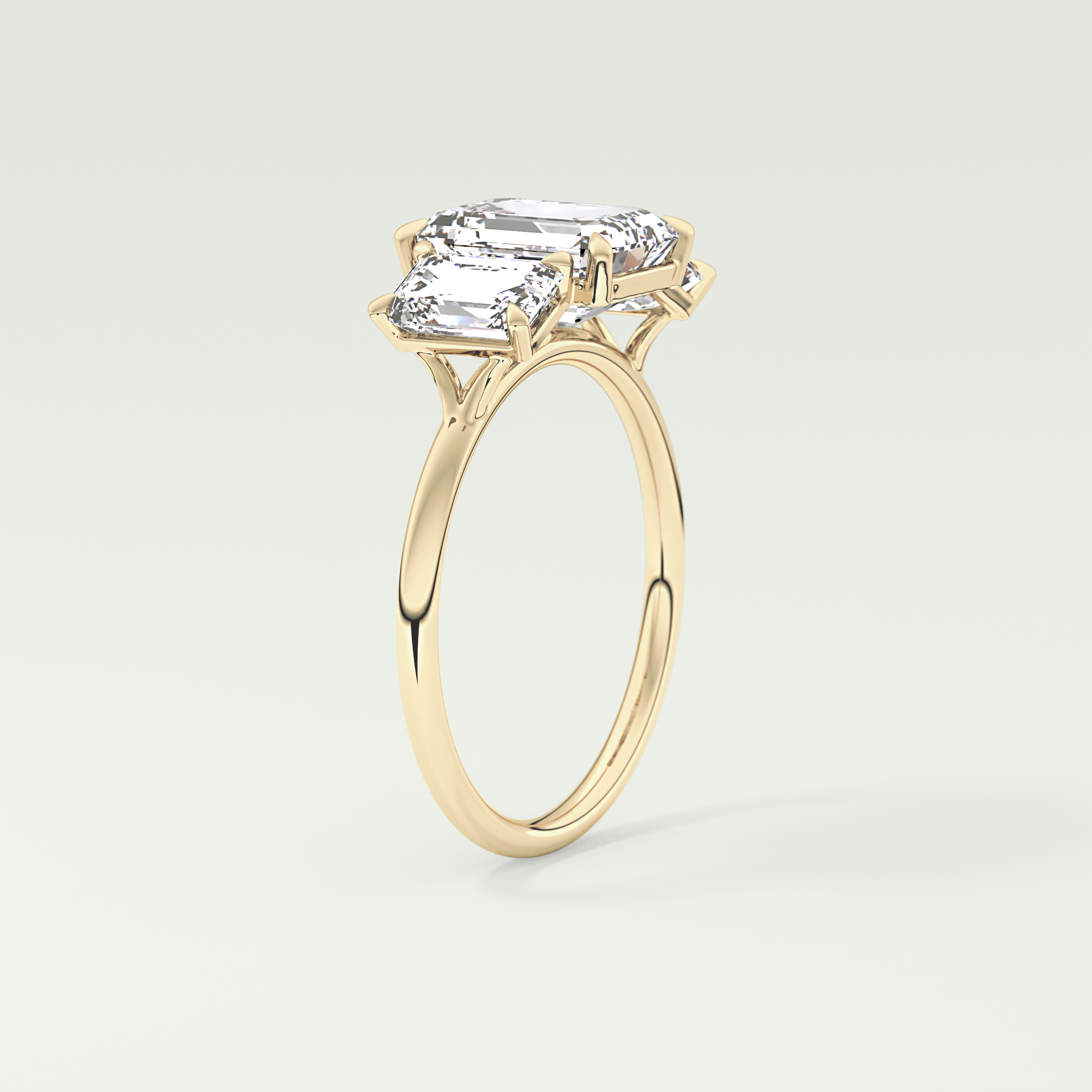 2.0 CT Emerald Cut Three Stone Lab-Grown Diamond Engagement Ring 5