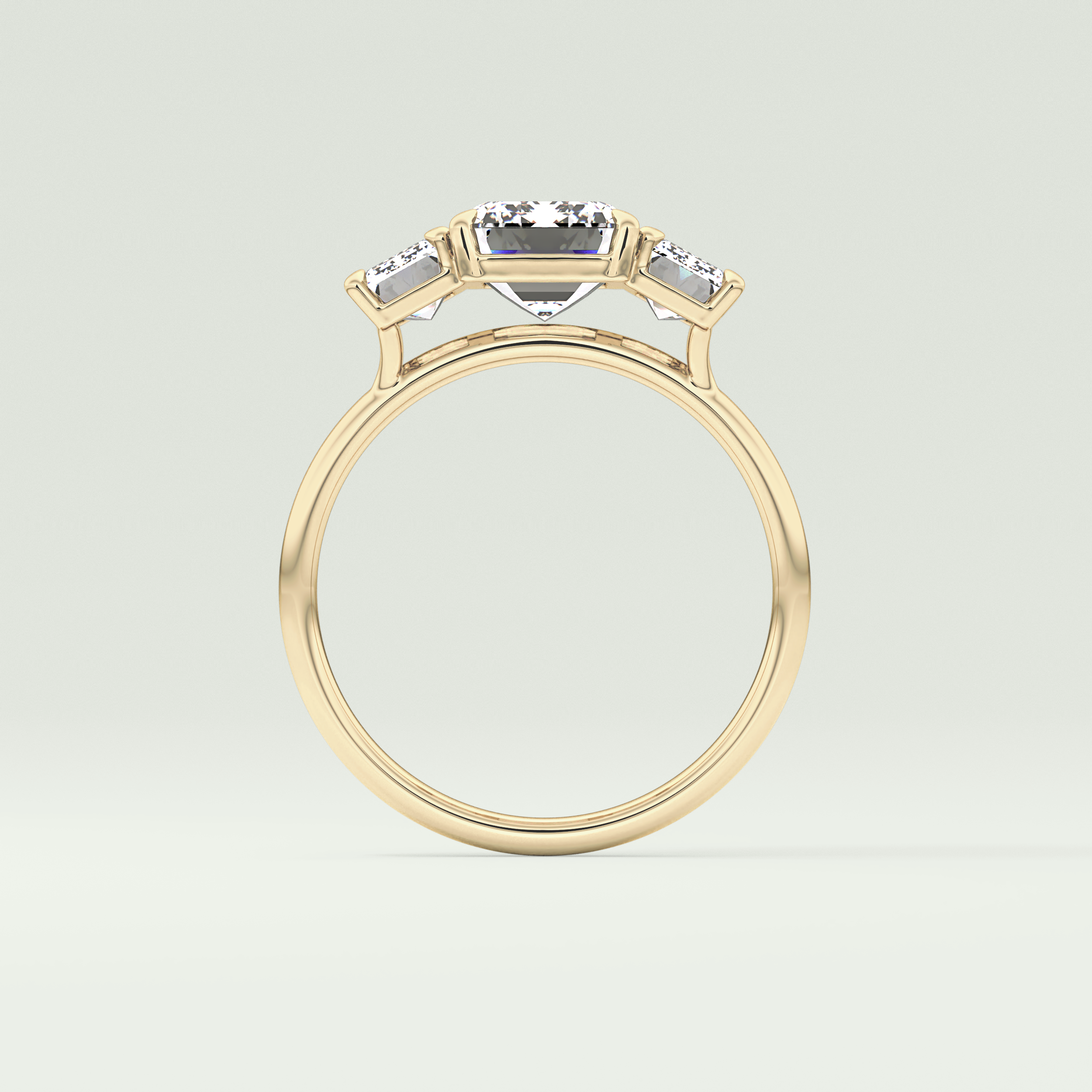2.0 CT Emerald Cut Three Stone Lab-Grown Diamond Engagement Ring 6