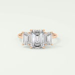 2.0 CT Emerald Cut Three Stone Lab-Grown Diamond Engagement Ring 7