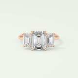 2.0 CT Emerald Cut Three Stone Lab-Grown Diamond Engagement Ring 7