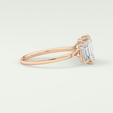 2.0 CT Emerald Cut Three Stone Lab-Grown Diamond Engagement Ring 9