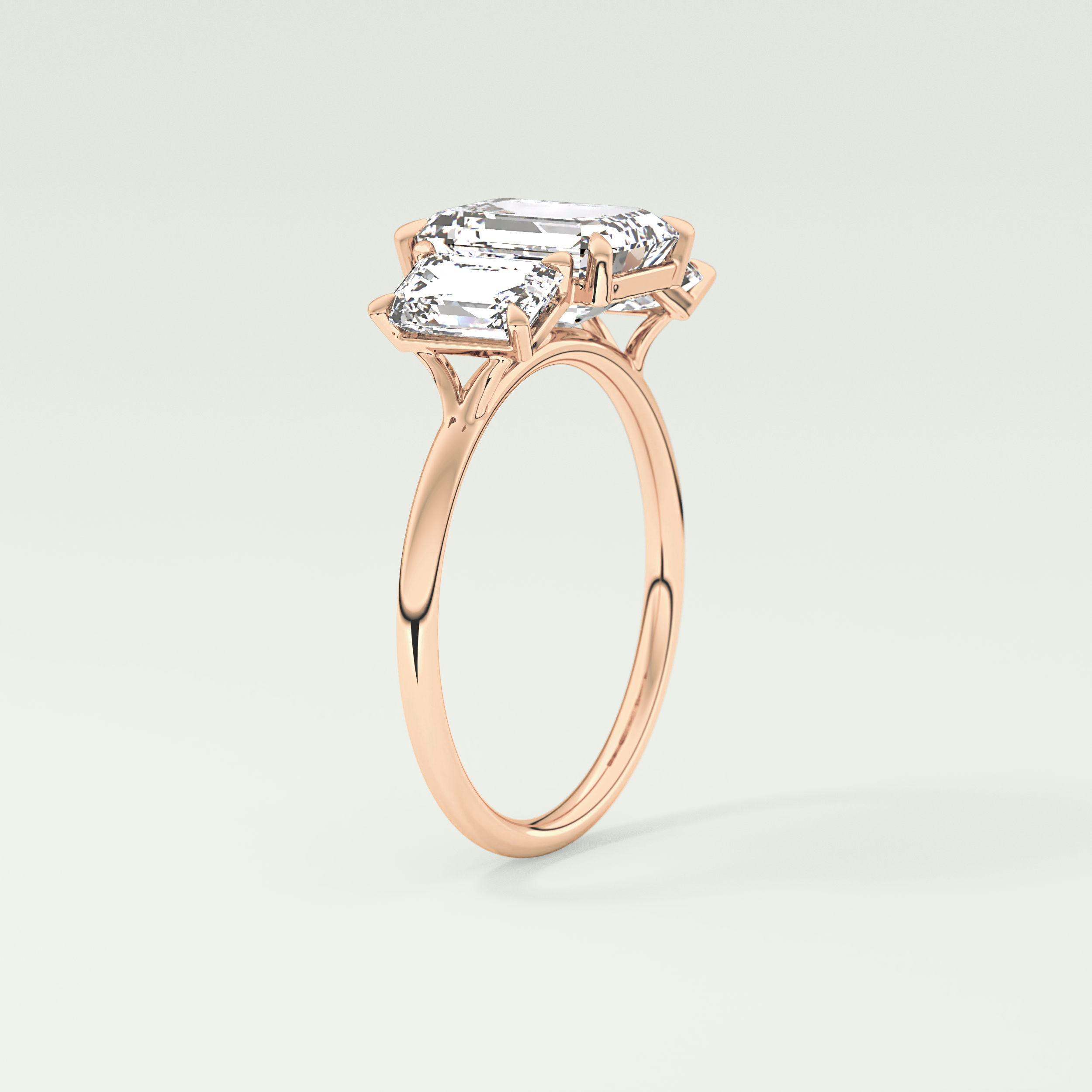 2.0 CT Emerald Cut Three Stone Lab-Grown Diamond Engagement Ring 11