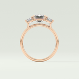 2.0 CT Emerald Cut Three Stone Lab-Grown Diamond Engagement Ring 12