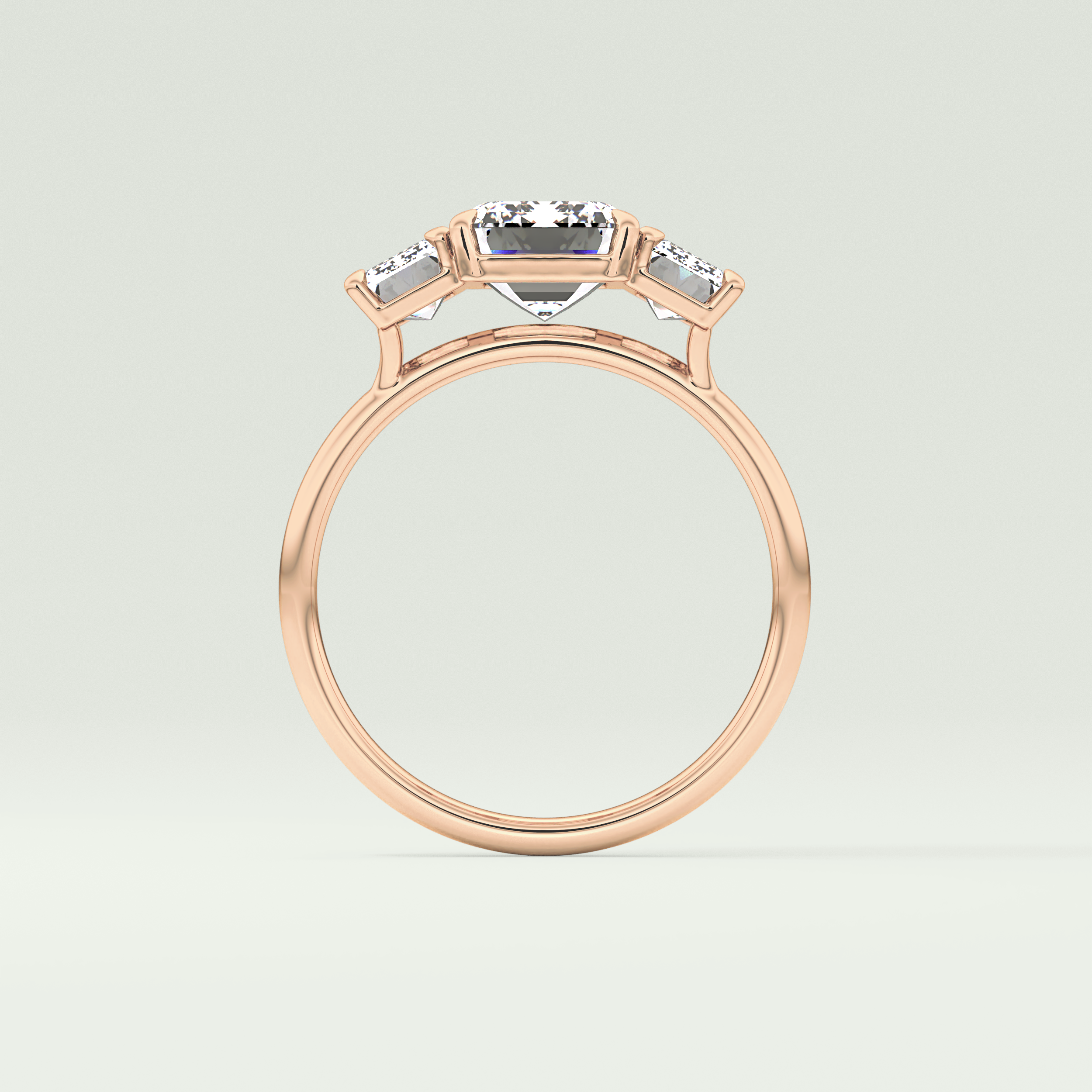 2.0 CT Emerald Cut Three Stone Lab-Grown Diamond Engagement Ring 12