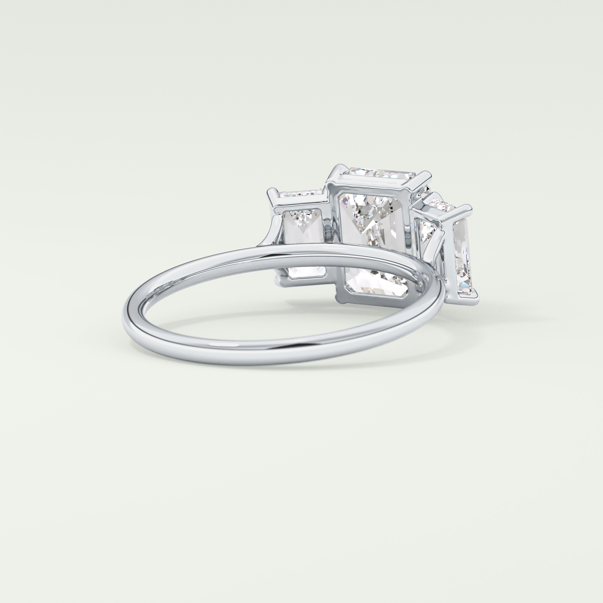 2.0 CT Emerald Cut Three Stone Lab-Grown Diamond Engagement Ring 14
