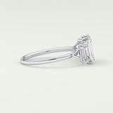 2.0 CT Emerald Cut Three Stone Moissanite Engagement Rings