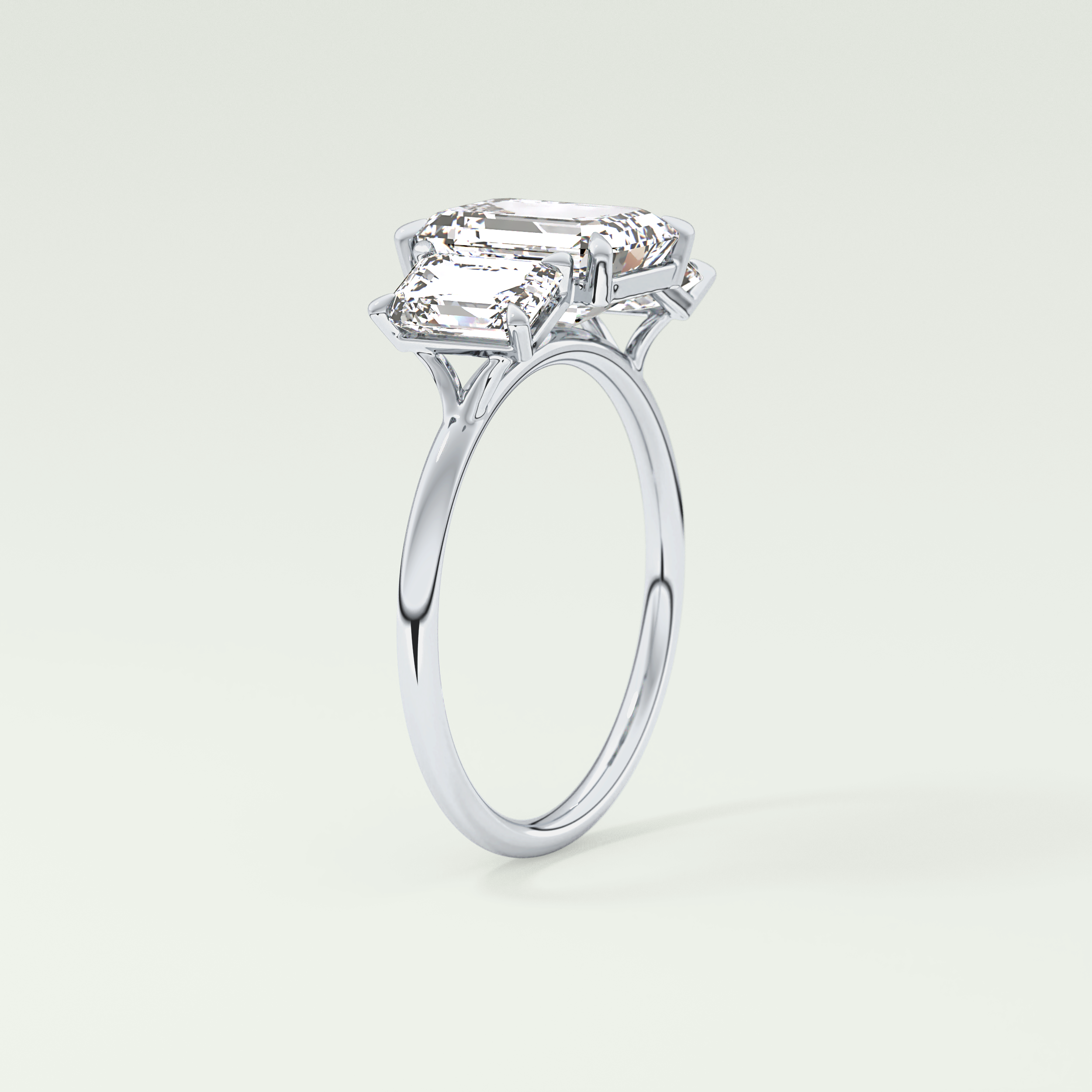 2.0 CT Emerald Cut Three Stone Lab-Grown Diamond Engagement Ring 17