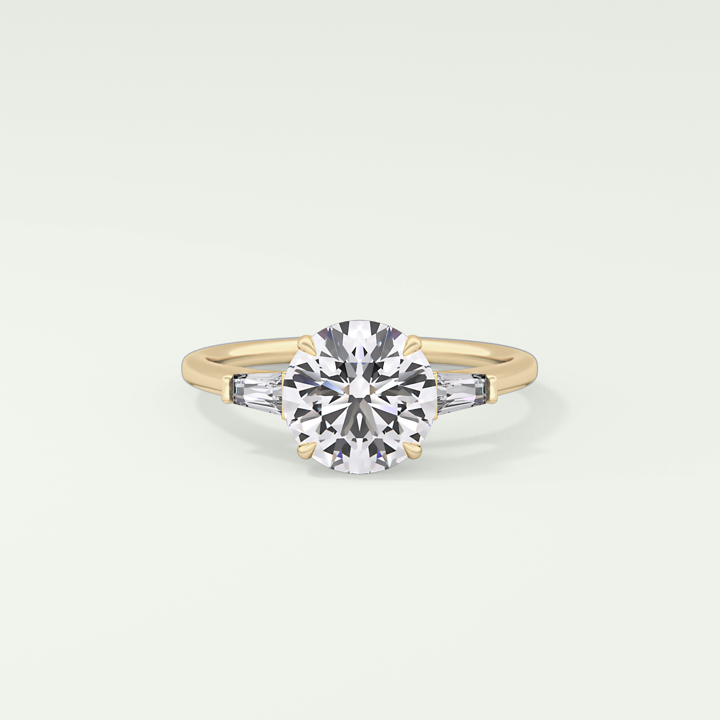 2.0 CT Round Cut Three Stone Lab Grown Diamond Engagement Ring