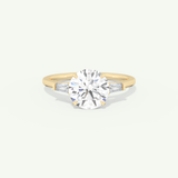 2.0 CT Round Cut Three Stone Moissanite Engagement Ring