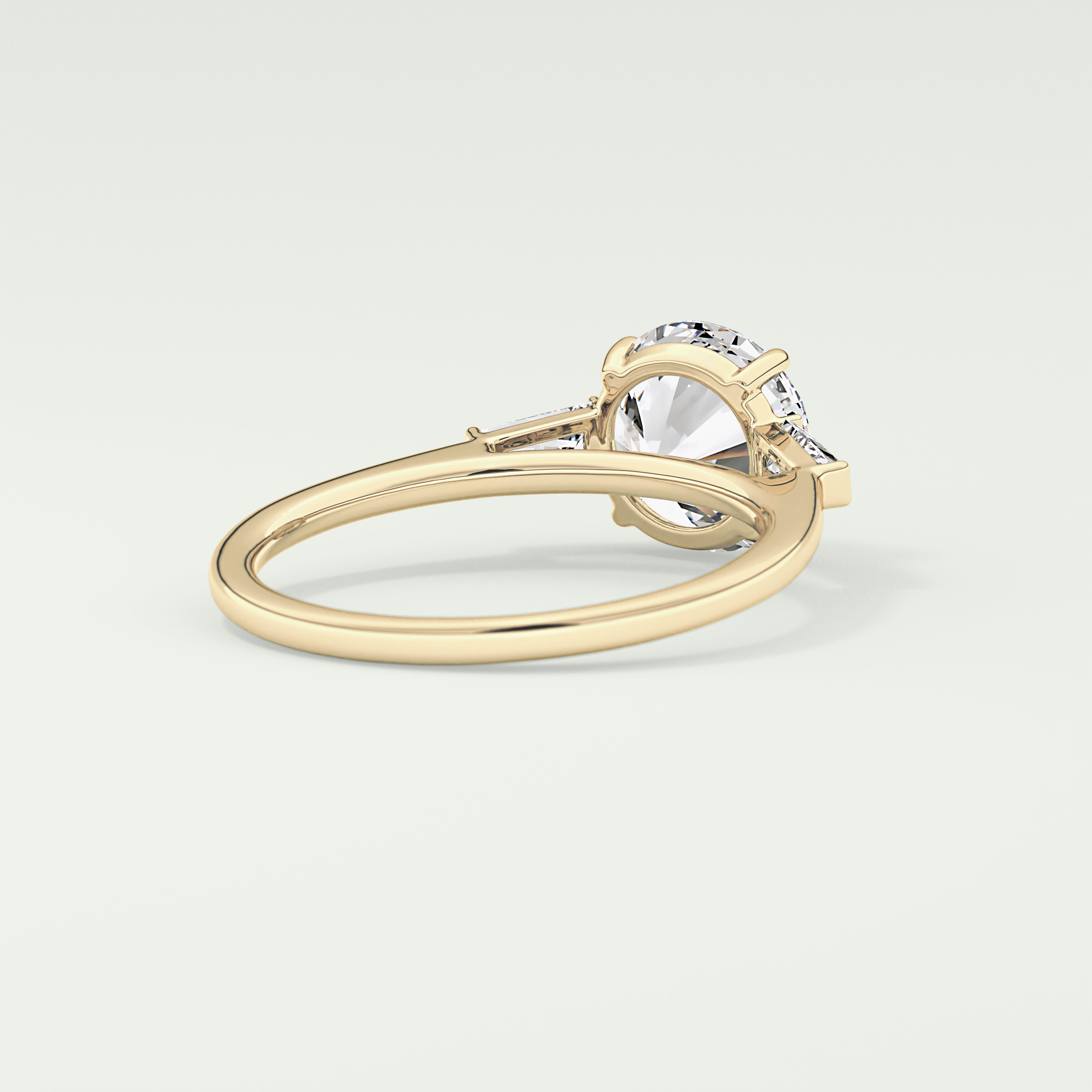 2.0 CT Round Cut Three Stone Lab Grown Diamond Engagement Ring