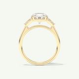 2.0 CT Round Cut Three Stone Moissanite Engagement Ring