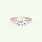 2.0 CT Round Cut Three Stone Moissanite Engagement Ring