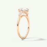 2.0 CT Round Cut Three Stone Moissanite Engagement Ring