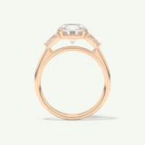 2.0 CT Round Cut Three Stone Moissanite Engagement Ring