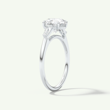 2.0 CT Round Cut Three Stone Moissanite Engagement Ring