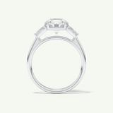 2.0 CT Round Cut Three Stone Moissanite Engagement Ring