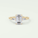 2.0 CT Emerald Cut Three Stone Lab-Grown Diamond Engagement Ring 1