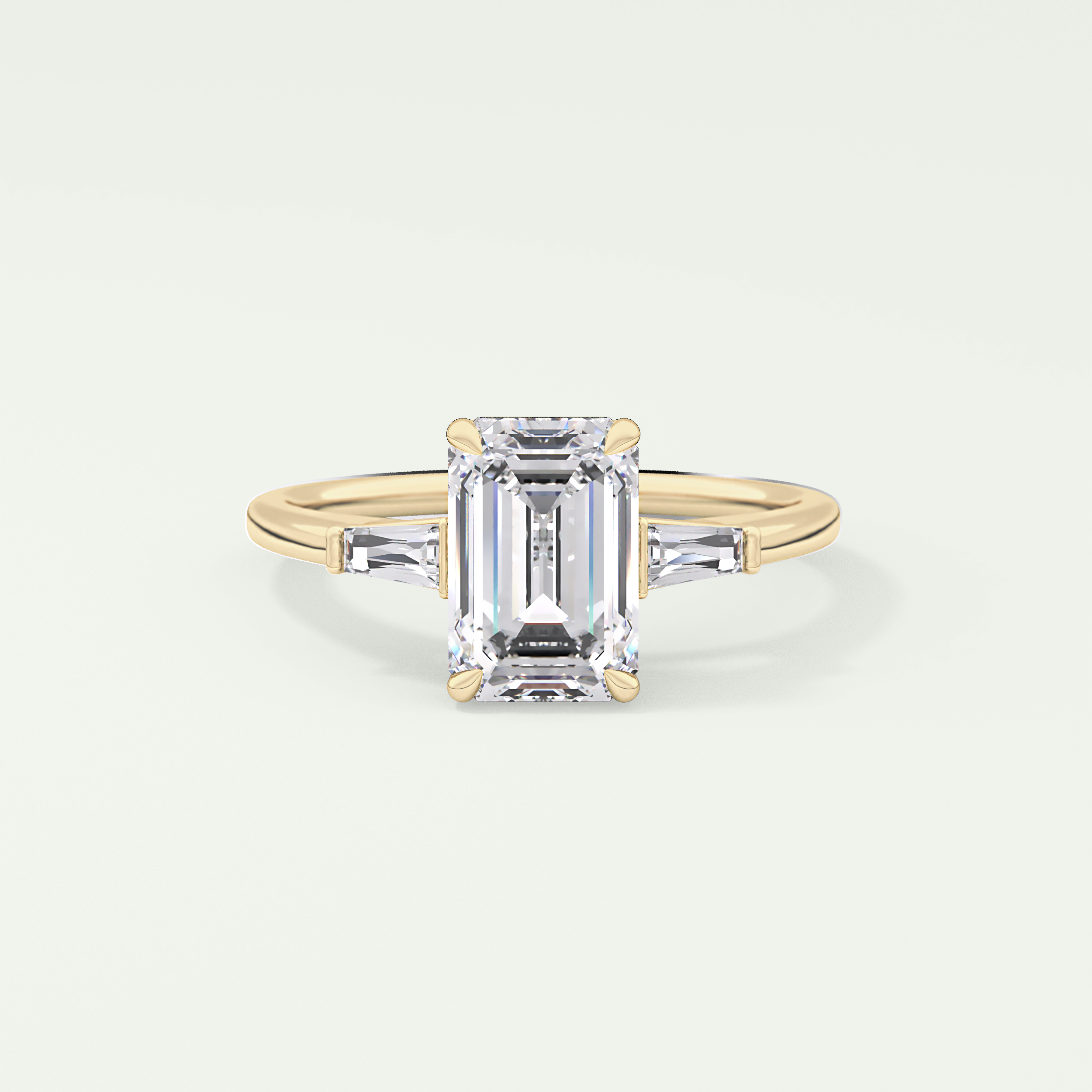 2.0 CT Emerald Cut Three Stone Lab-Grown Diamond Engagement Ring 1
