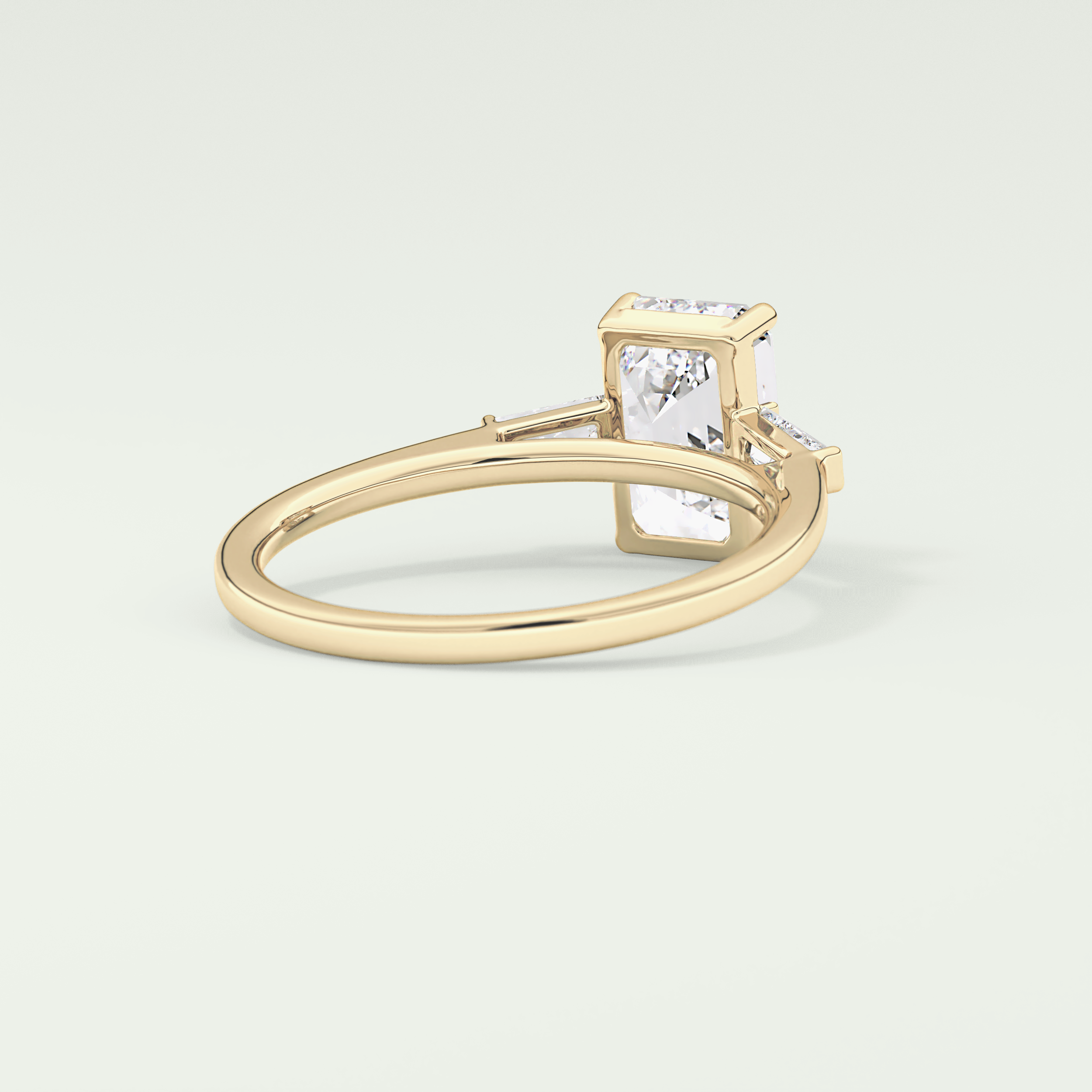 2.0 CT Emerald Cut Three Stone Lab-Grown Diamond Engagement Ring 2