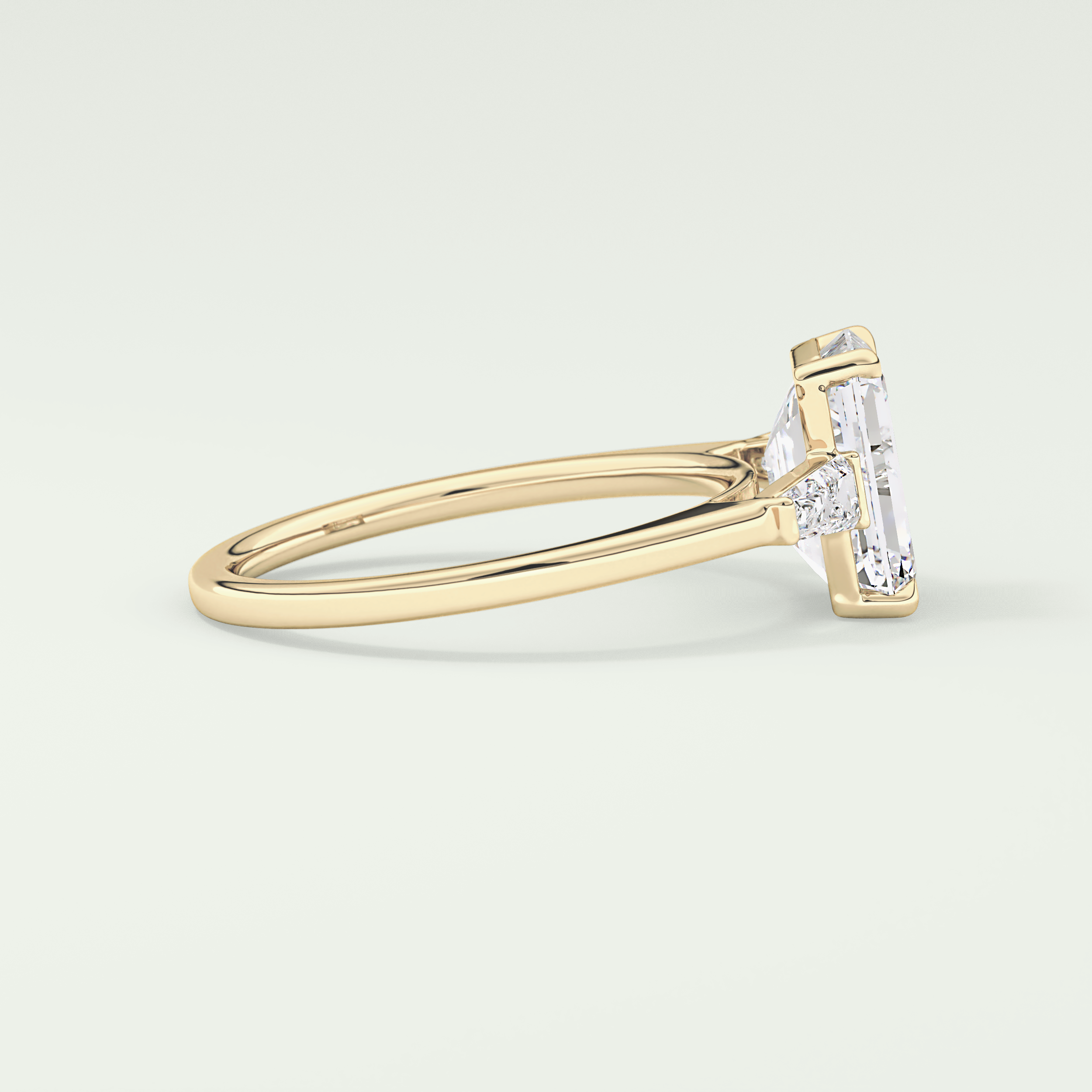 2.0 CT Emerald Cut Three Stone Lab-Grown Diamond Engagement Ring 3