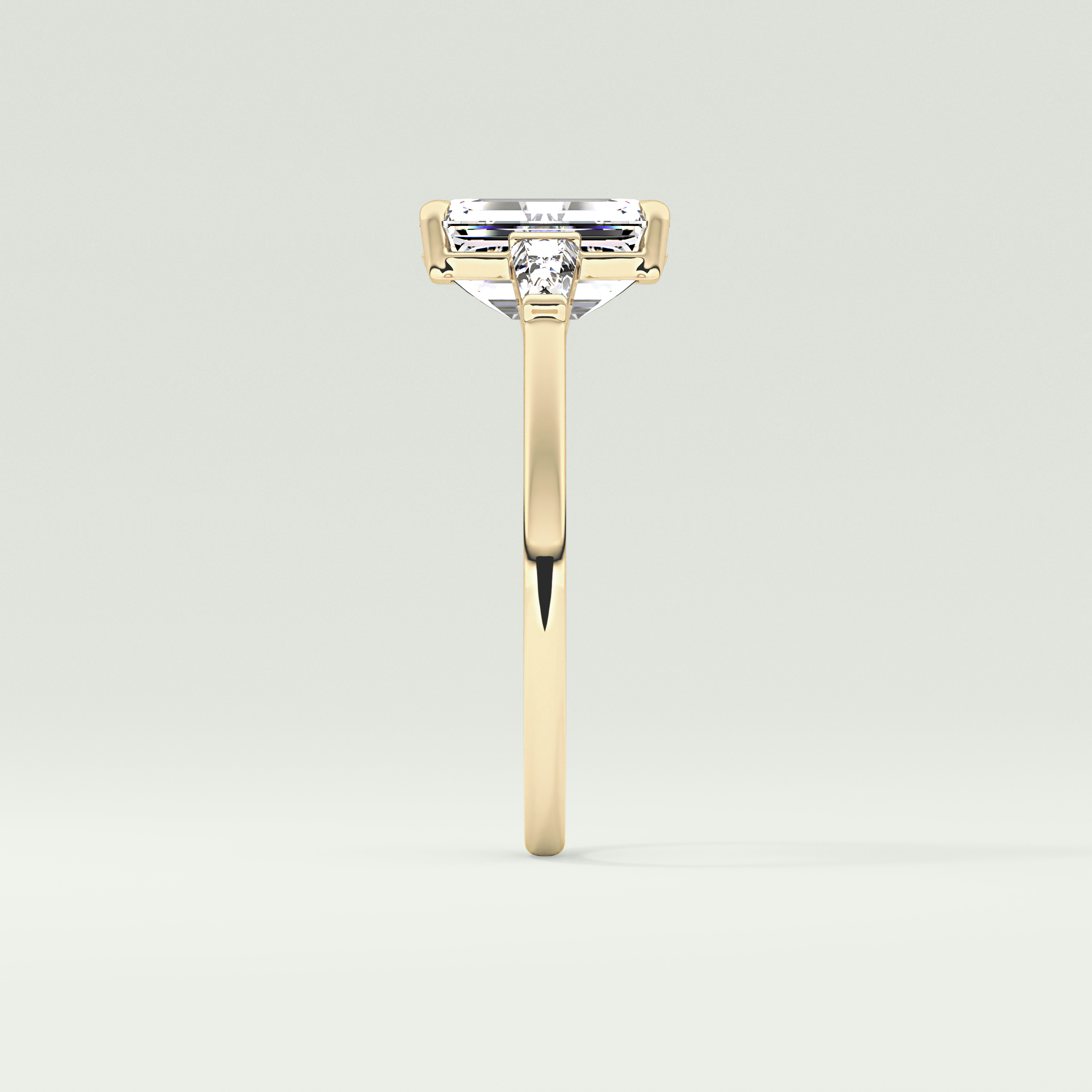 2.0 CT Emerald Cut Three Stone Lab-Grown Diamond Engagement Ring 4