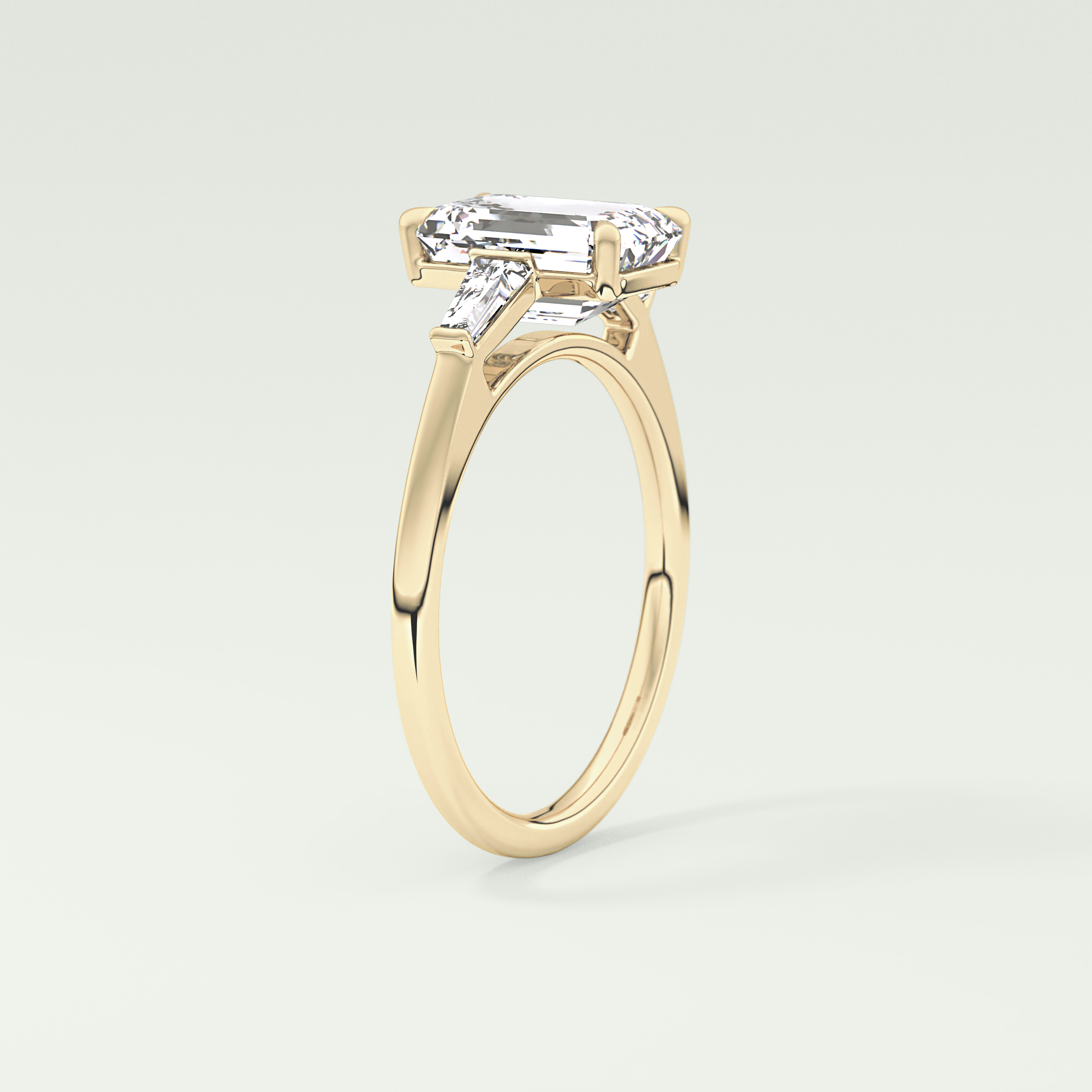 2.0 CT Emerald Cut Three Stone Lab-Grown Diamond Engagement Ring 5