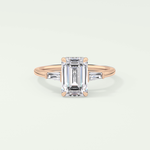2.0 CT Emerald Cut Three Stone Lab-Grown Diamond Engagement Ring 7