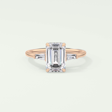 2.0 CT Emerald Cut Three Stone Lab-Grown Diamond Engagement Ring 7