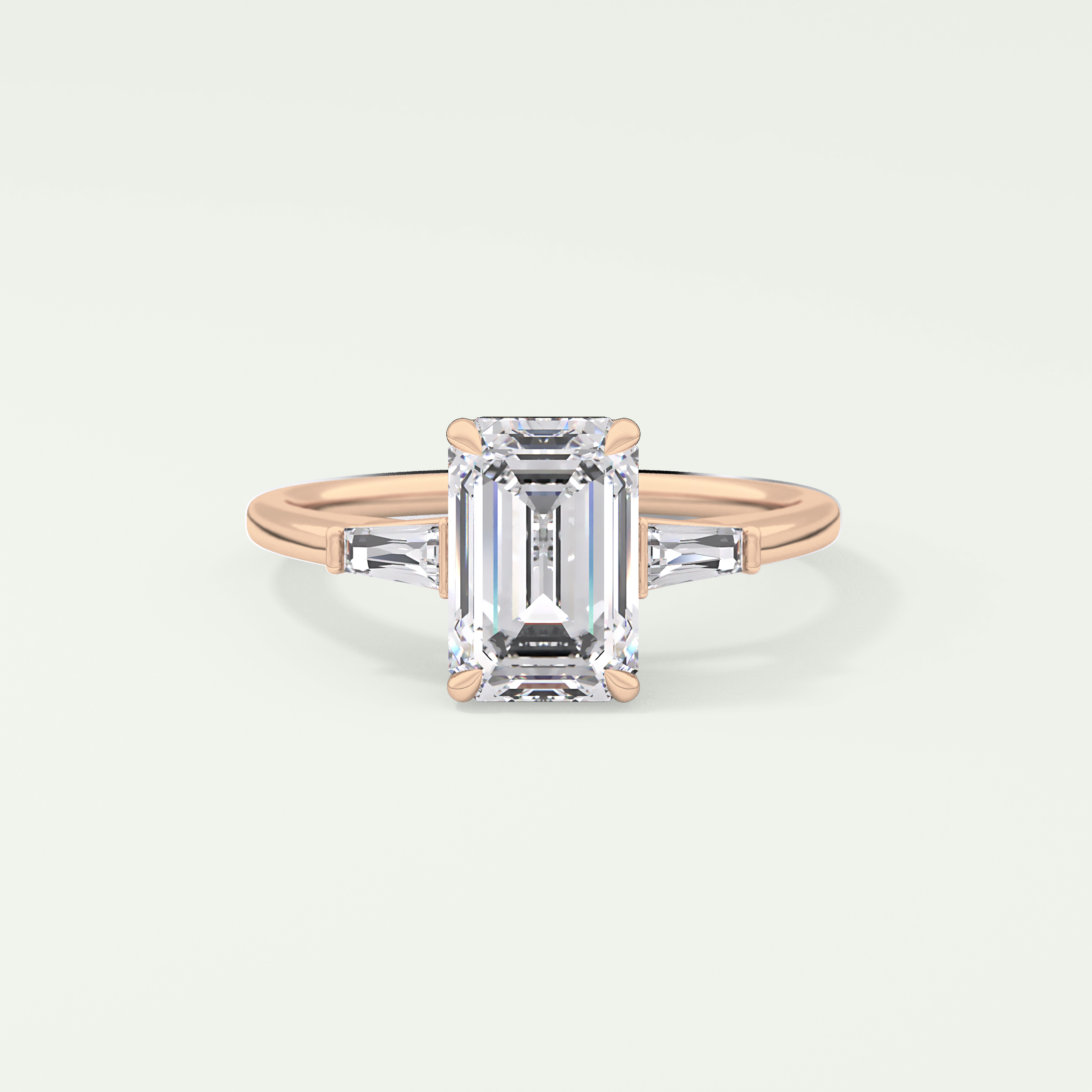 2.0 CT Emerald Cut Three Stone Lab-Grown Diamond Engagement Ring 7