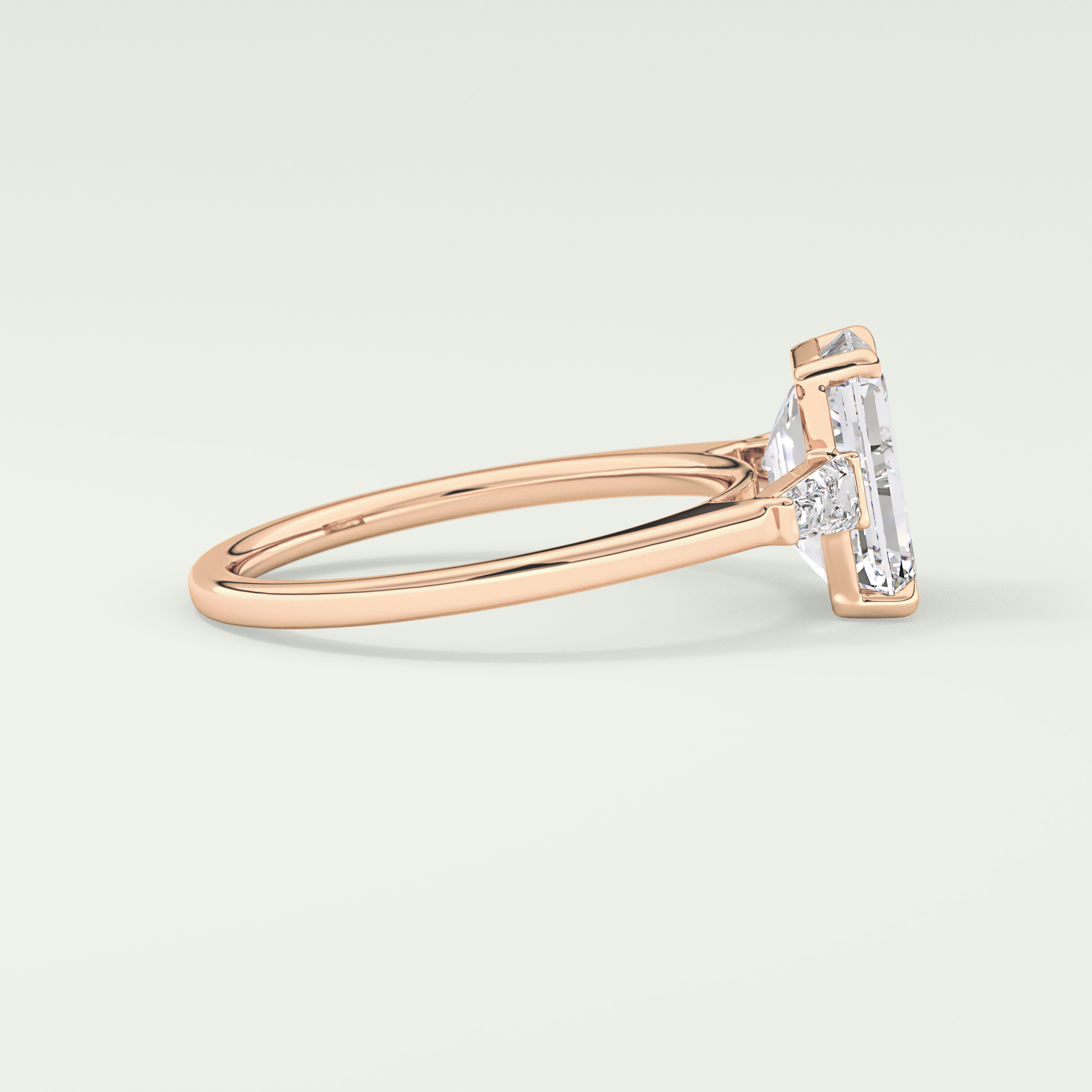 2.0 CT Emerald Cut Three Stone Lab-Grown Diamond Engagement Ring 9