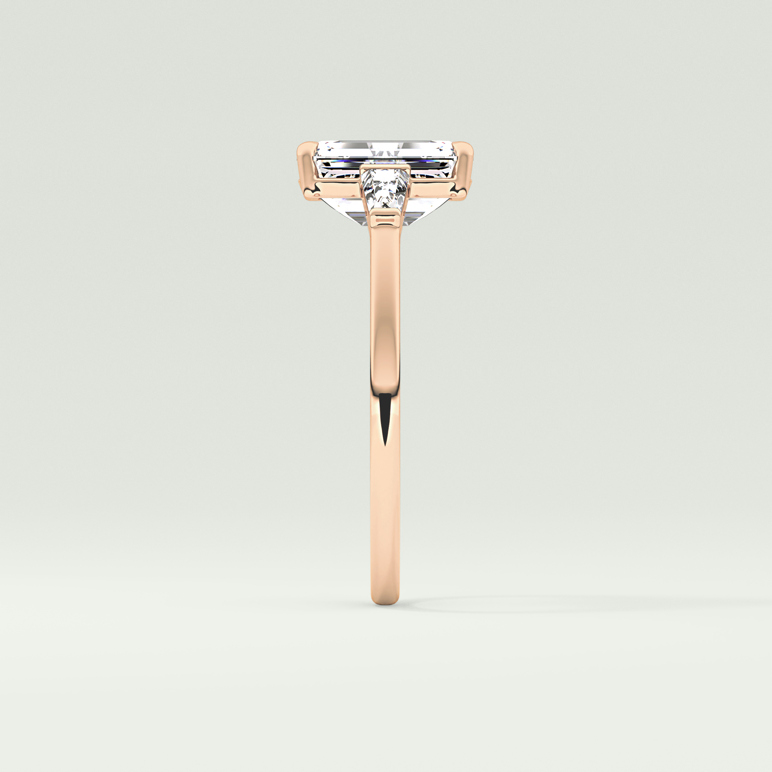 2.0 CT Emerald Cut Three Stone Lab-Grown Diamond Engagement Ring 10