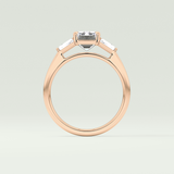 2.0 CT Emerald Cut Three Stone Lab-Grown Diamond Engagement Ring 12