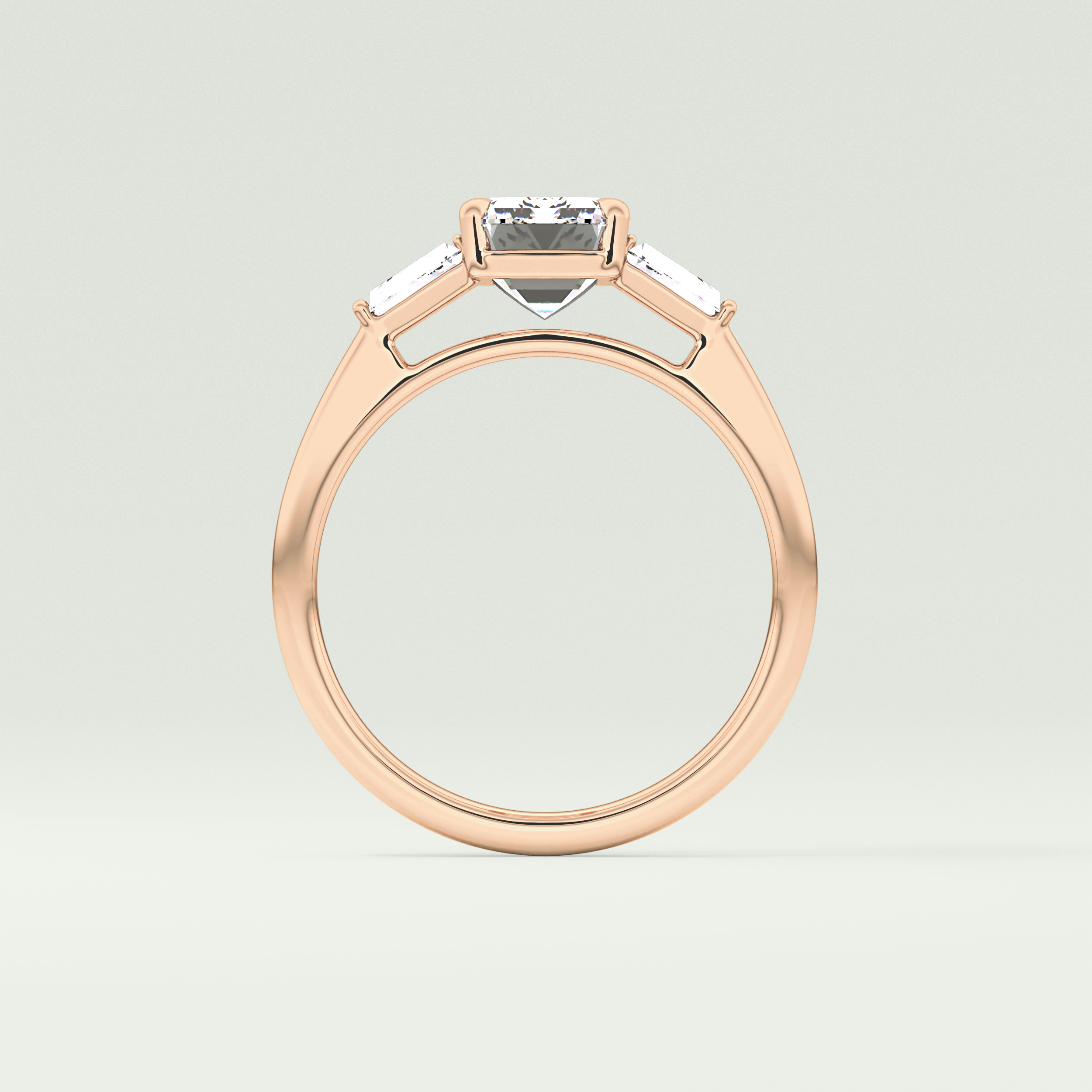 2.0 CT Emerald Cut Three Stone Lab-Grown Diamond Engagement Ring 12