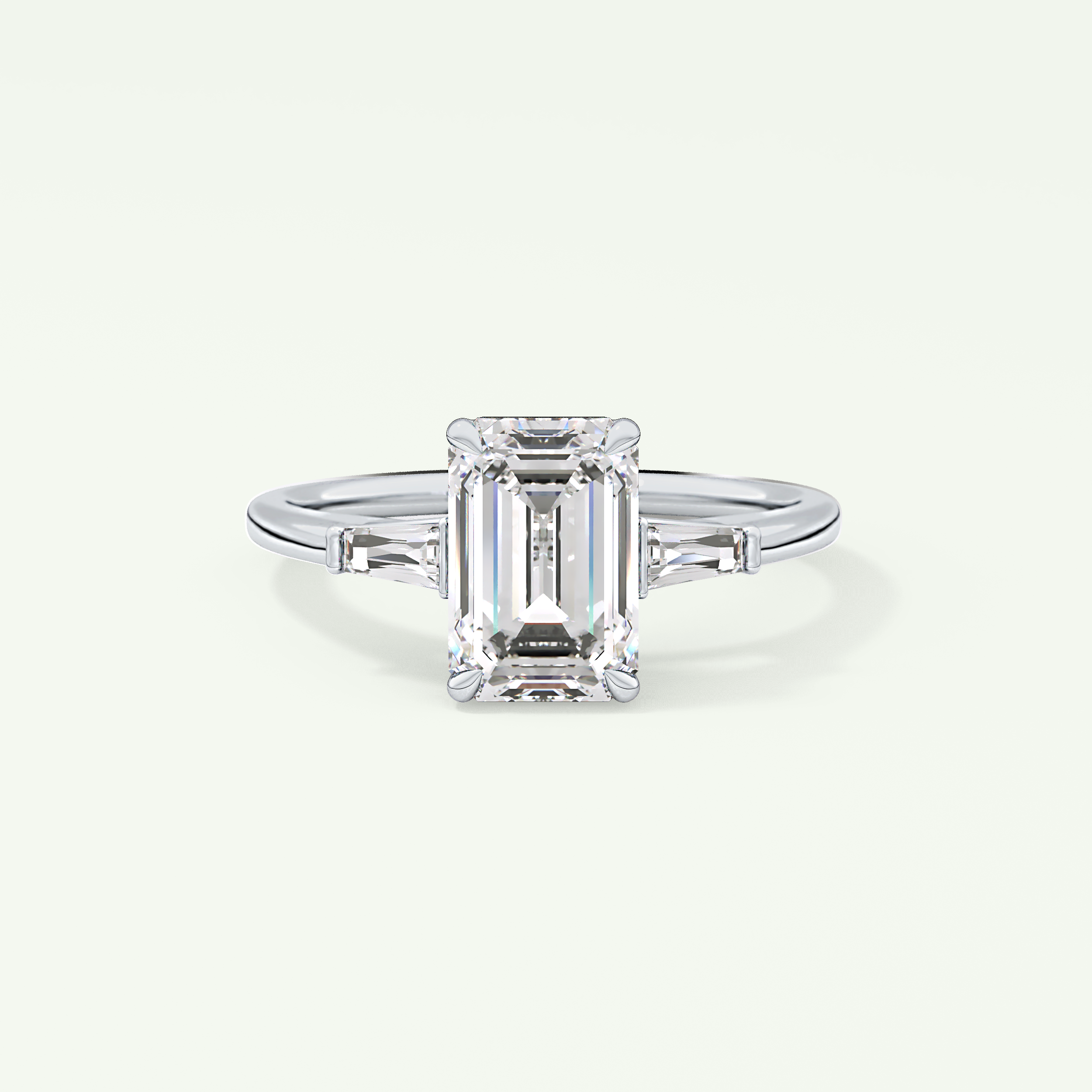 2.0 CT Emerald Cut Three Stone Lab-Grown Diamond Engagement Ring 13