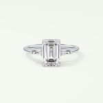 2.0 CT Emerald Cut Three Stone Moissanite Engagement Ring 13