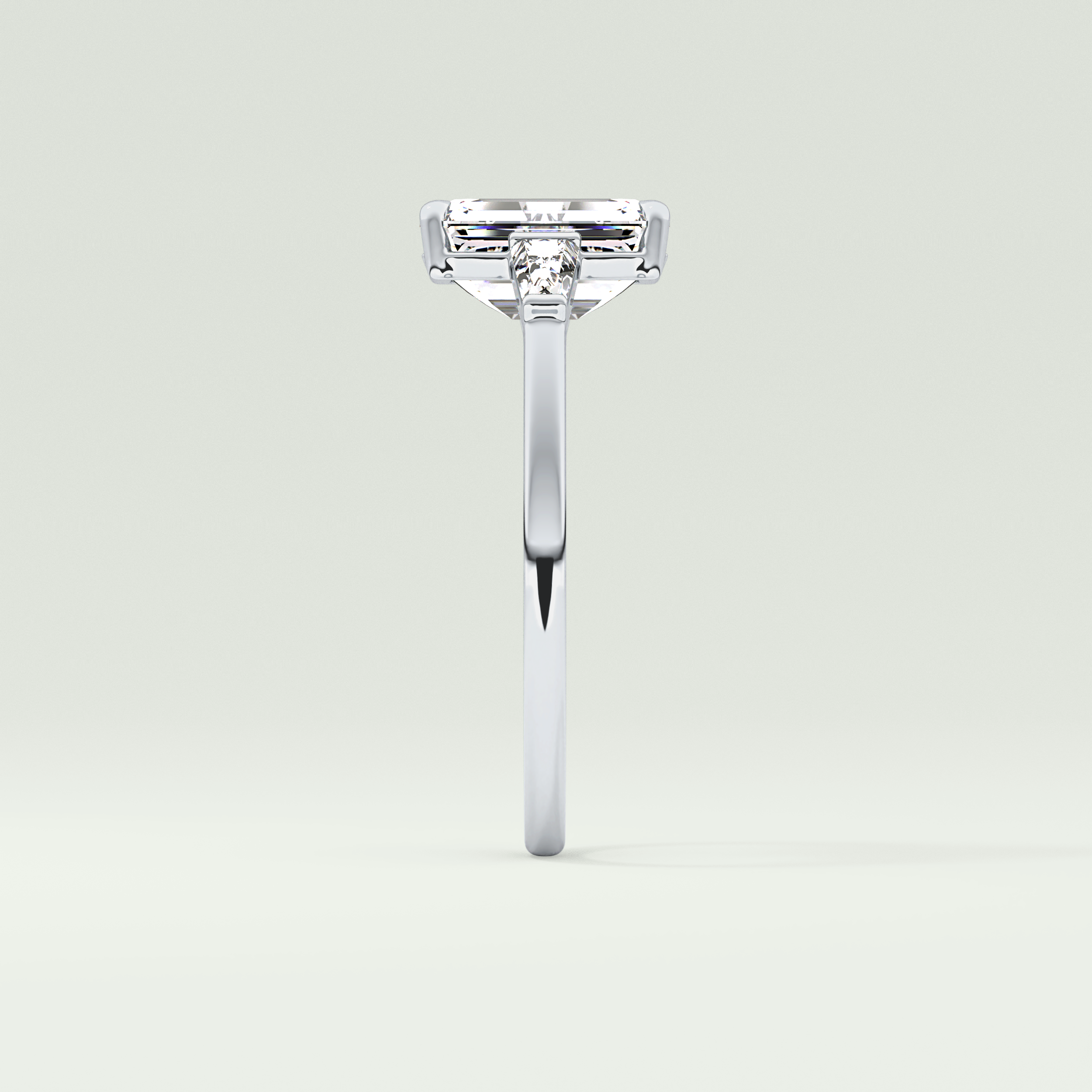 2.0 CT Emerald Cut Three Stone Lab-Grown Diamond Engagement Ring 16
