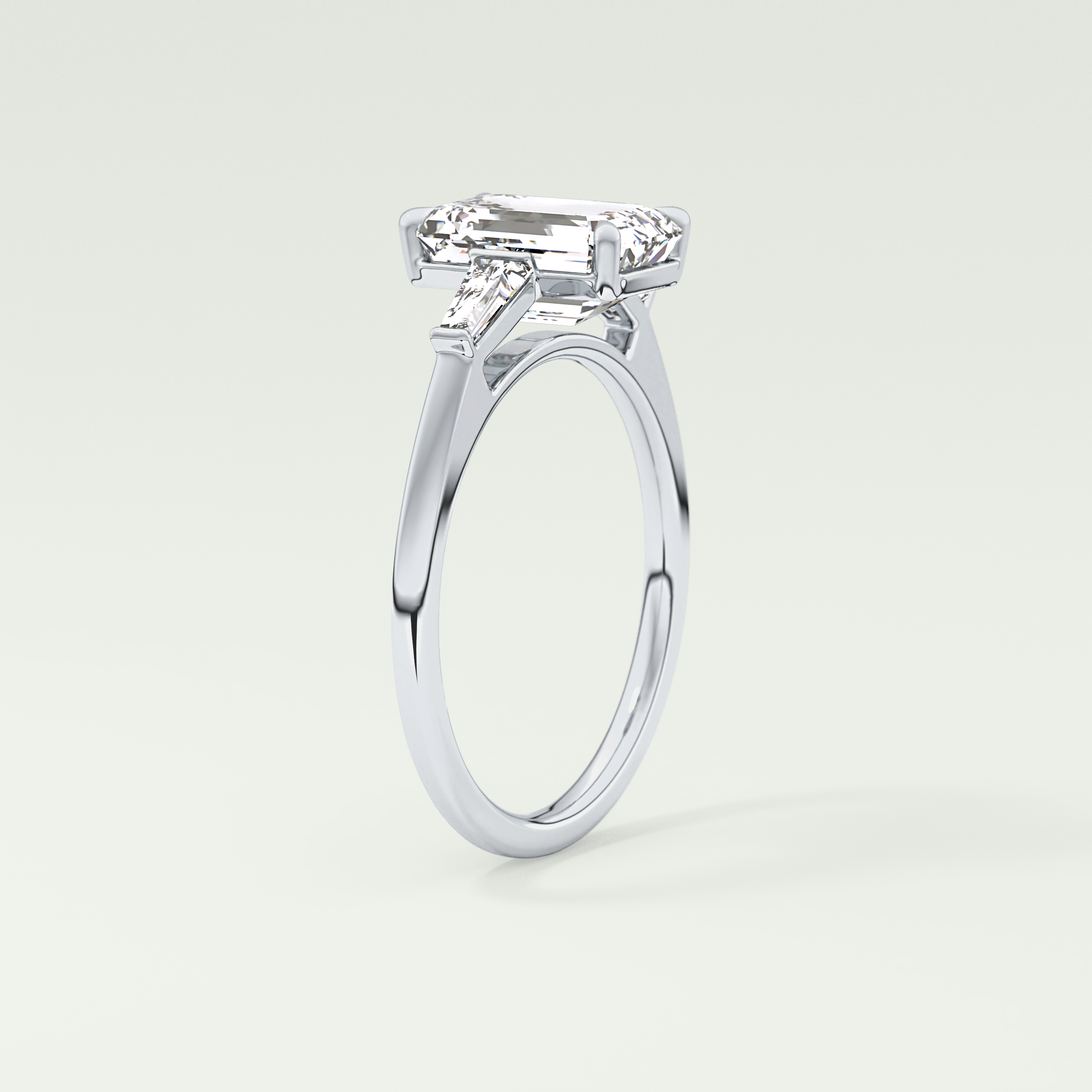 2.0 CT Emerald Cut Three Stone Lab-Grown Diamond Engagement Ring 17