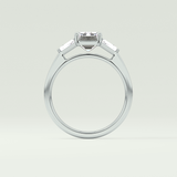 2.0 CT Emerald Cut Three Stone Lab-Grown Diamond Engagement Ring 18