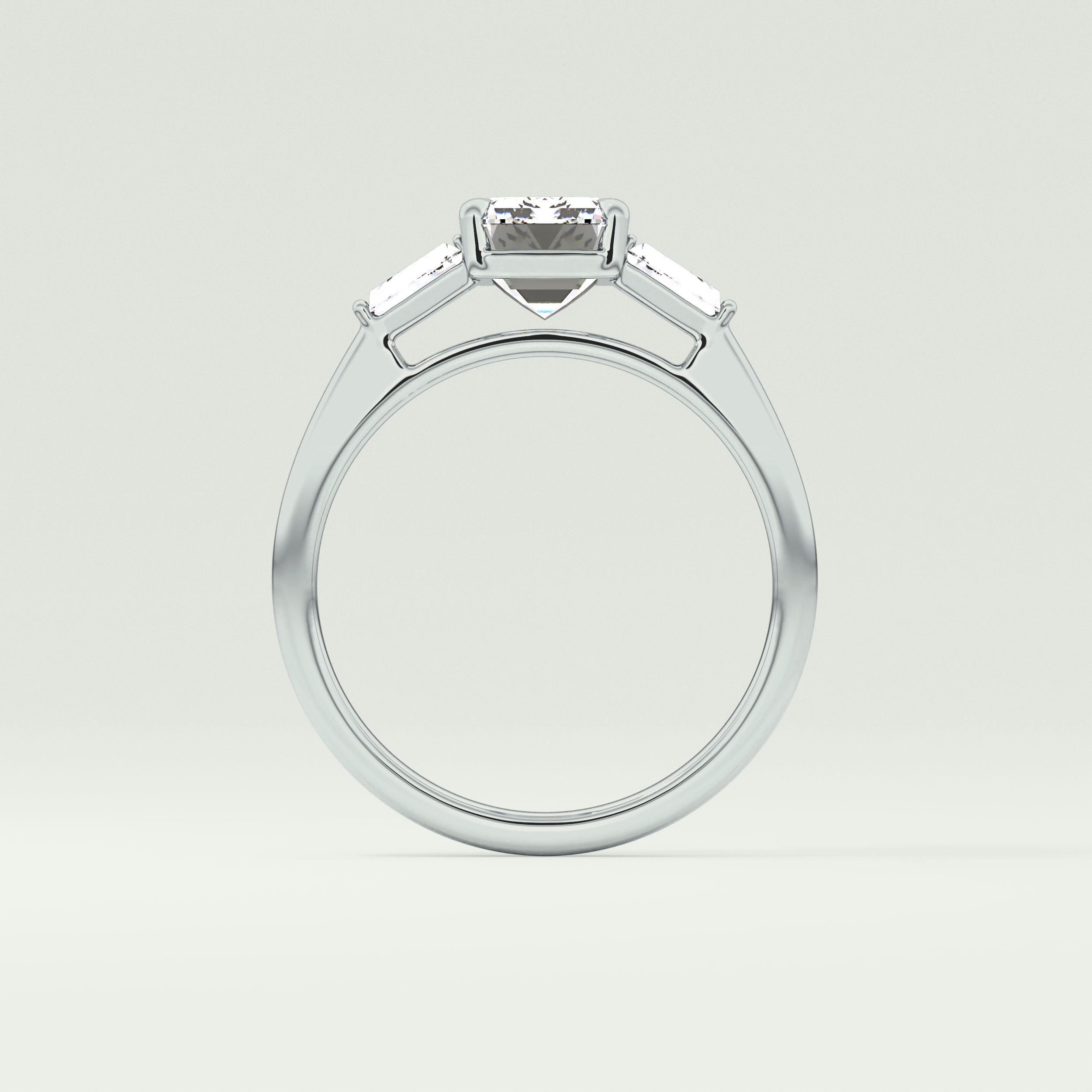2.0 CT Emerald Cut Three Stone Lab-Grown Diamond Engagement Ring 18