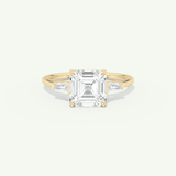 2.0 CT Asscher Cut Three Stone Lab-Grown Diamond Engagement Ring