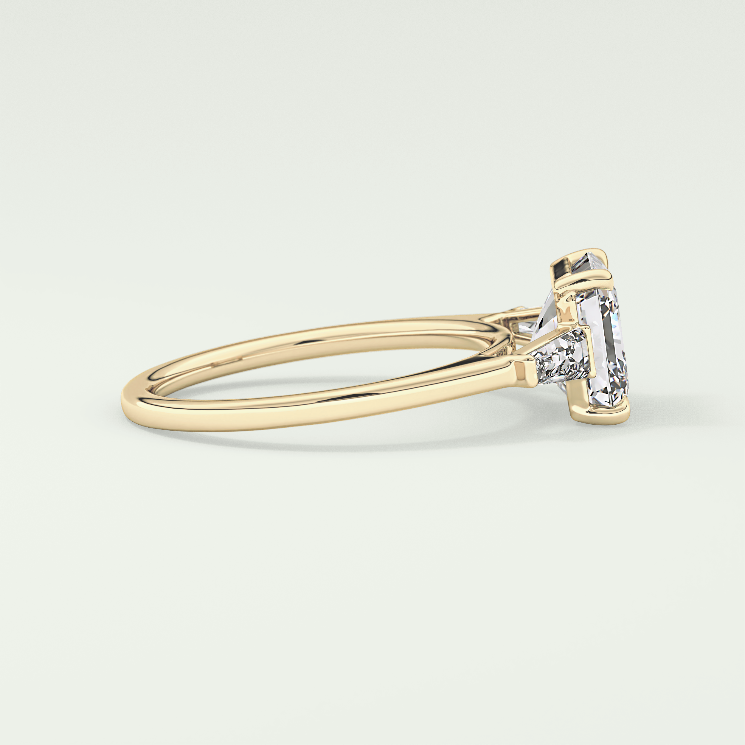 2.0 CT Asscher Cut Three Stone Moissanite Engagement Ring