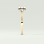 2.0 CT Asscher Cut Three Stone Moissanite Engagement Ring