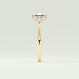 2.0 CT Asscher Cut Three Stone Moissanite Engagement Ring