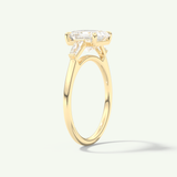 2.0 CT Asscher Cut Three Stone Moissanite Engagement Ring