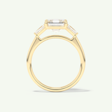 2.0 CT Asscher Cut Three Stone Lab-Grown Diamond Engagement Ring