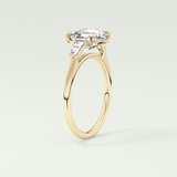 2.0 CT Asscher Cut Three Stone Moissanite Engagement Ring