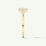 2.0 CT Asscher Cut Three Stone Moissanite Engagement Ring